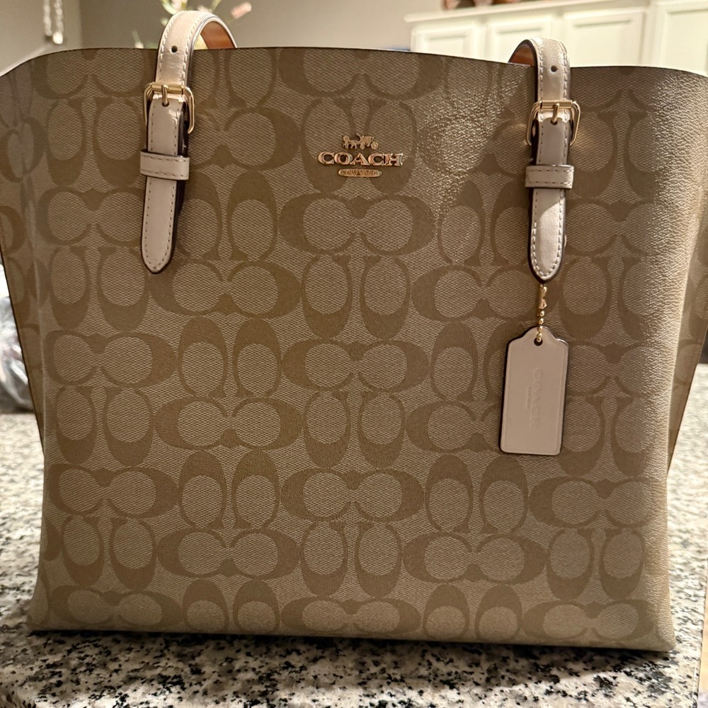 Coach Tan Signature Mollie Tote Bag (Good Used Condition)